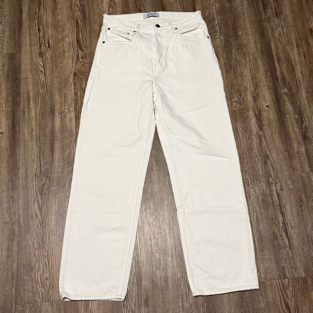 Etica Tyler Vintage Straight Women's 26 White Button Fly Relaxed Fit High Rise